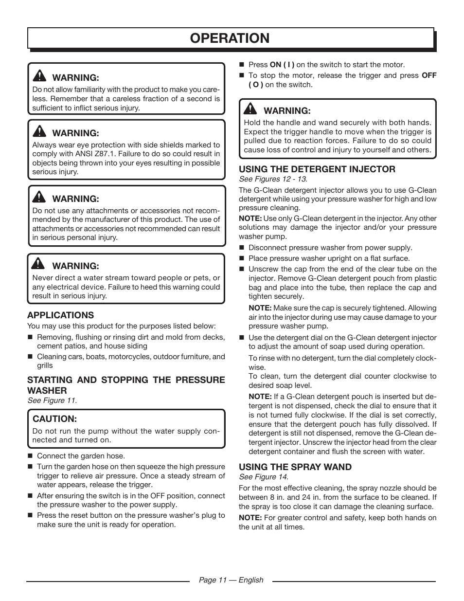 Operation | Homelite HL80220 User Manual | Page 15 / 48