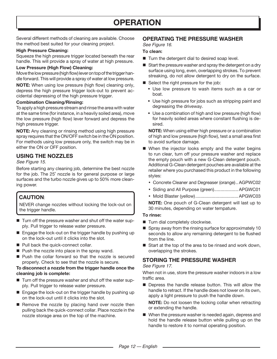 Operation | Homelite HL80220 User Manual | Page 16 / 48