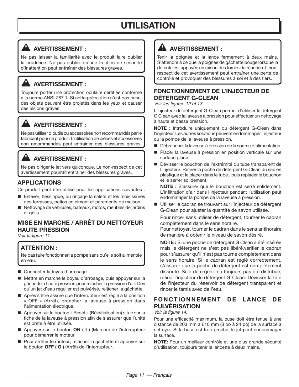 Utilisation | Homelite HL80220 User Manual | Page 29 / 48