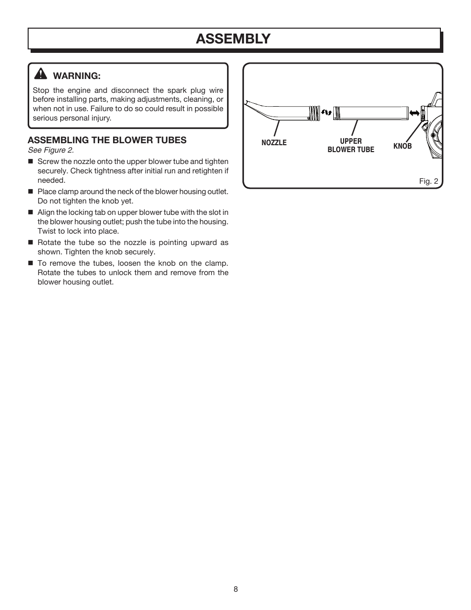 Assembly | Homelite YARD B UT08512A User Manual | Page 8 / 18