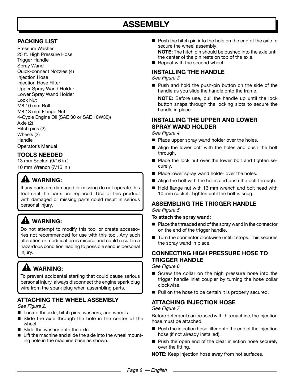 Assembly | Homelite HL252300 User Manual | Page 14 / 54