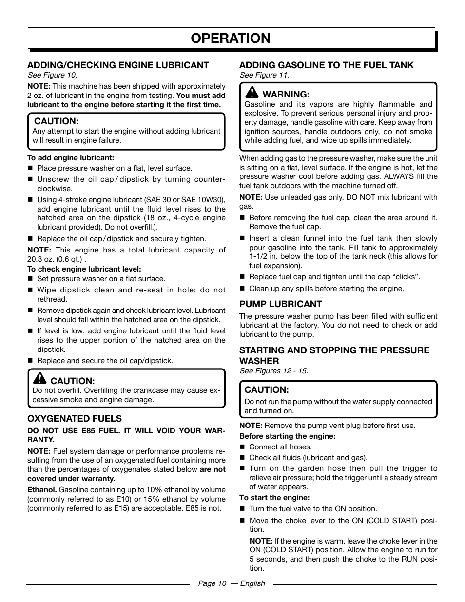 Operation | Homelite HL252300 User Manual | Page 16 / 54