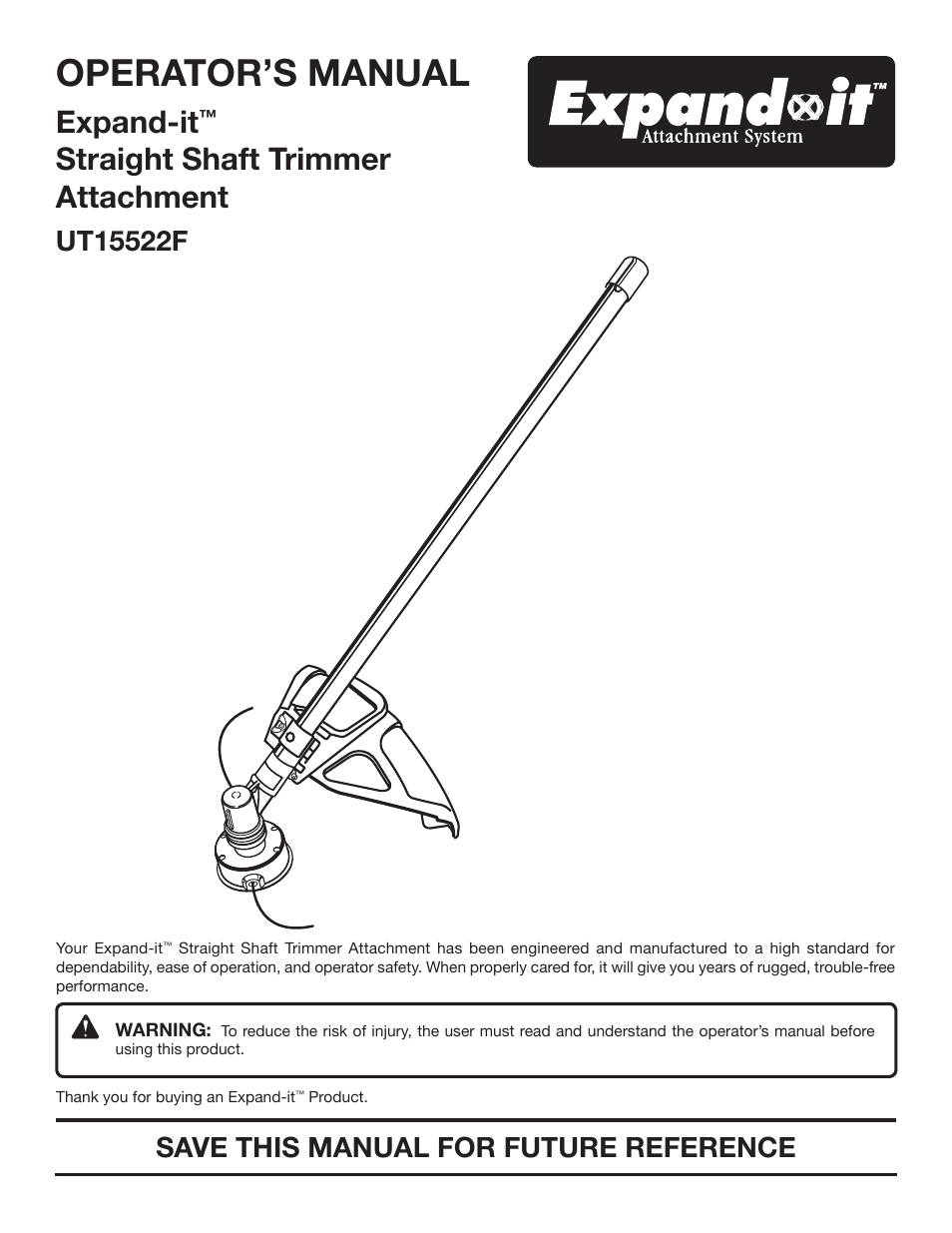 Homelite Expand-it UT15522F User Manual | 14 pages