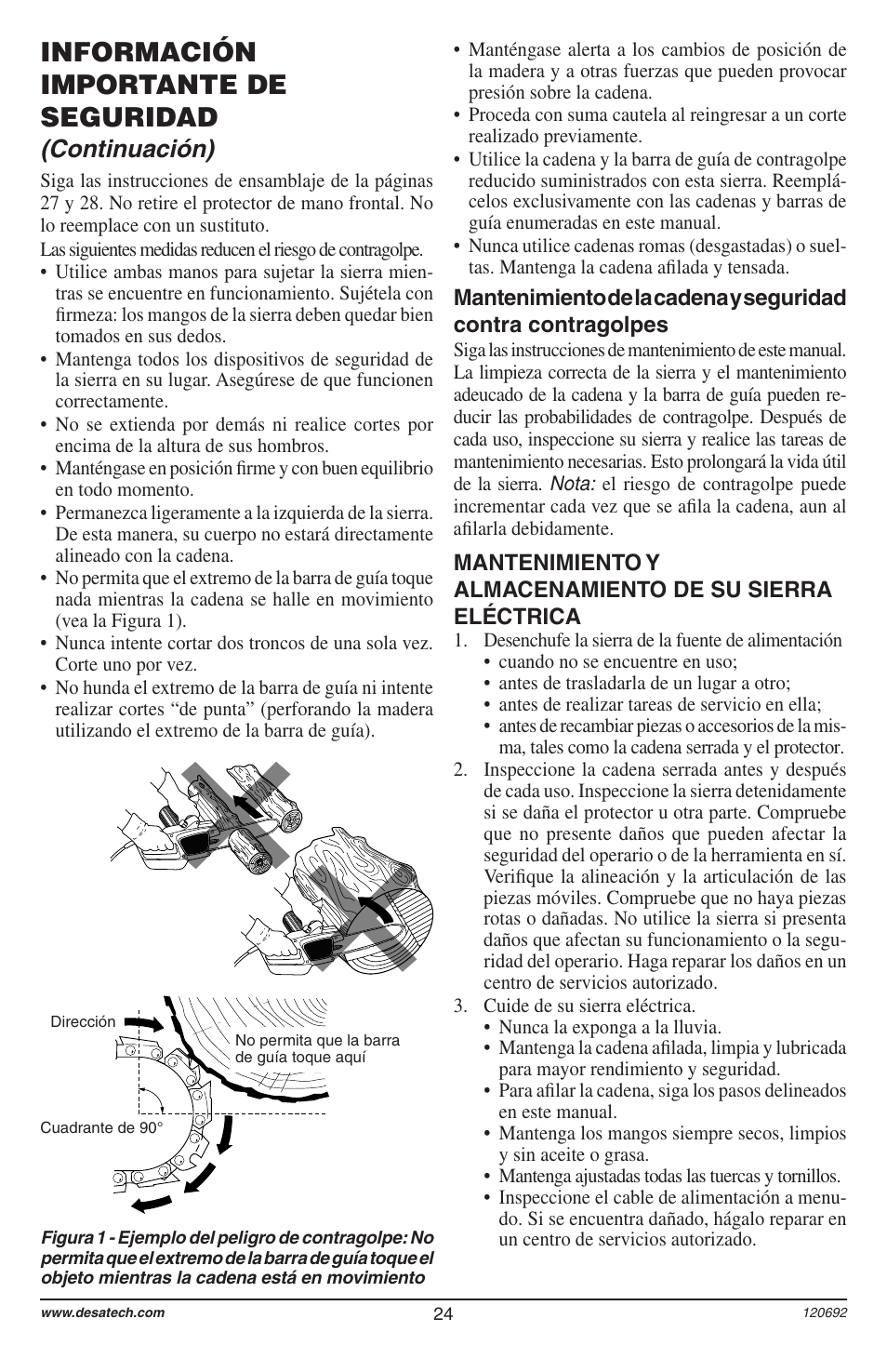 Información importante de seguridad, Continuación) | Homelite UT13136 User Manual | Page 24 / 68