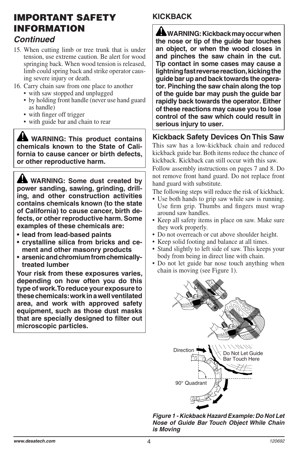 Important safety information, Continued | Homelite UT13136 User Manual | Page 4 / 68