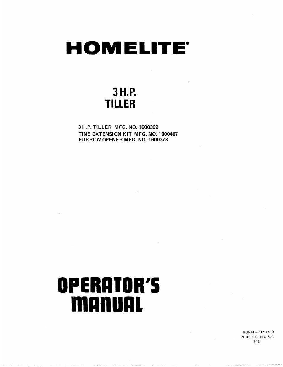 Homelite 1600407 User Manual | 16 pages