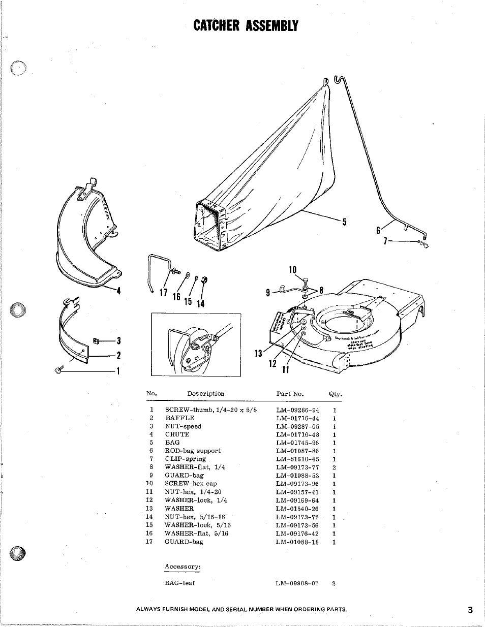 Catcher assembly | Homelite M-19E User Manual | Page 3 / 8