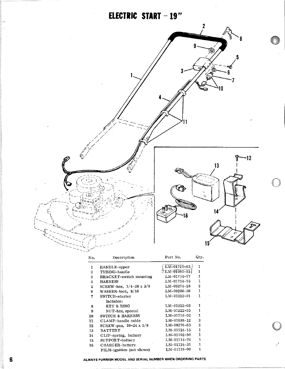 Electric start-19 | Homelite M-19E User Manual | Page 6 / 8