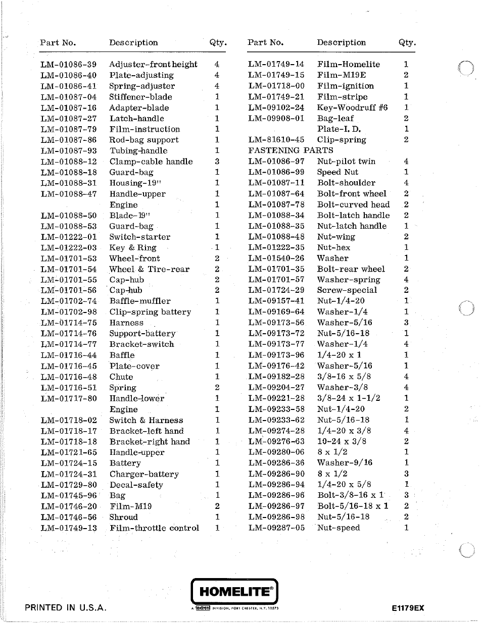 Homelite | Homelite M-19E User Manual | Page 8 / 8