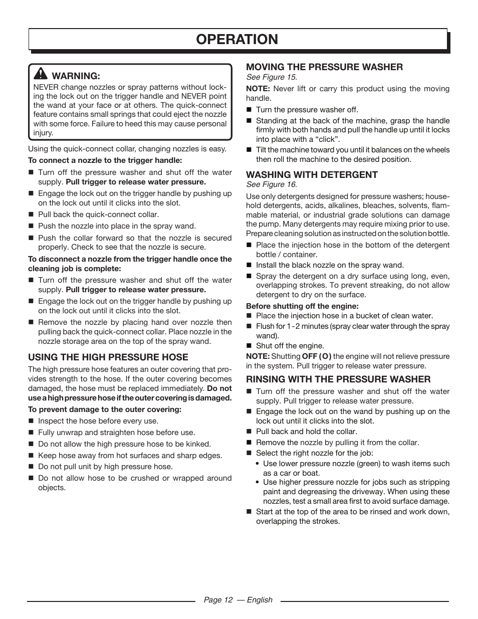 Operation | Homelite UT80516 User Manual | Page 16 / 56