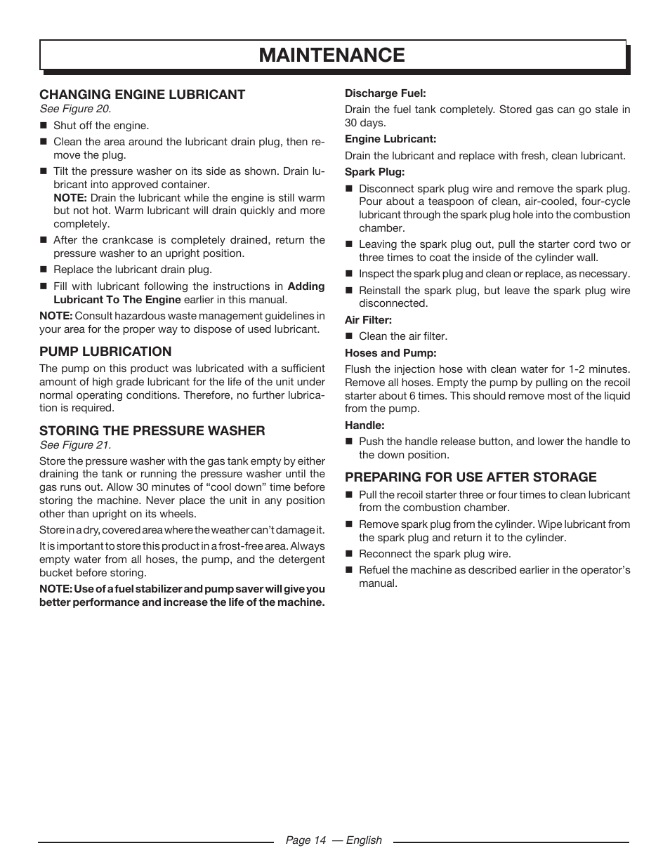 Maintenance | Homelite UT80516 User Manual | Page 18 / 56