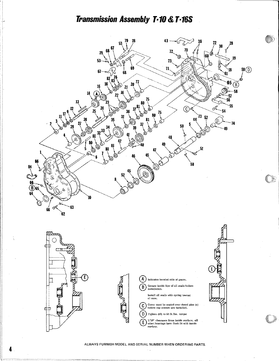 Transmission assembiy t-10 & t-16s | Homelite T-16H User Manual | Page 4 / 24