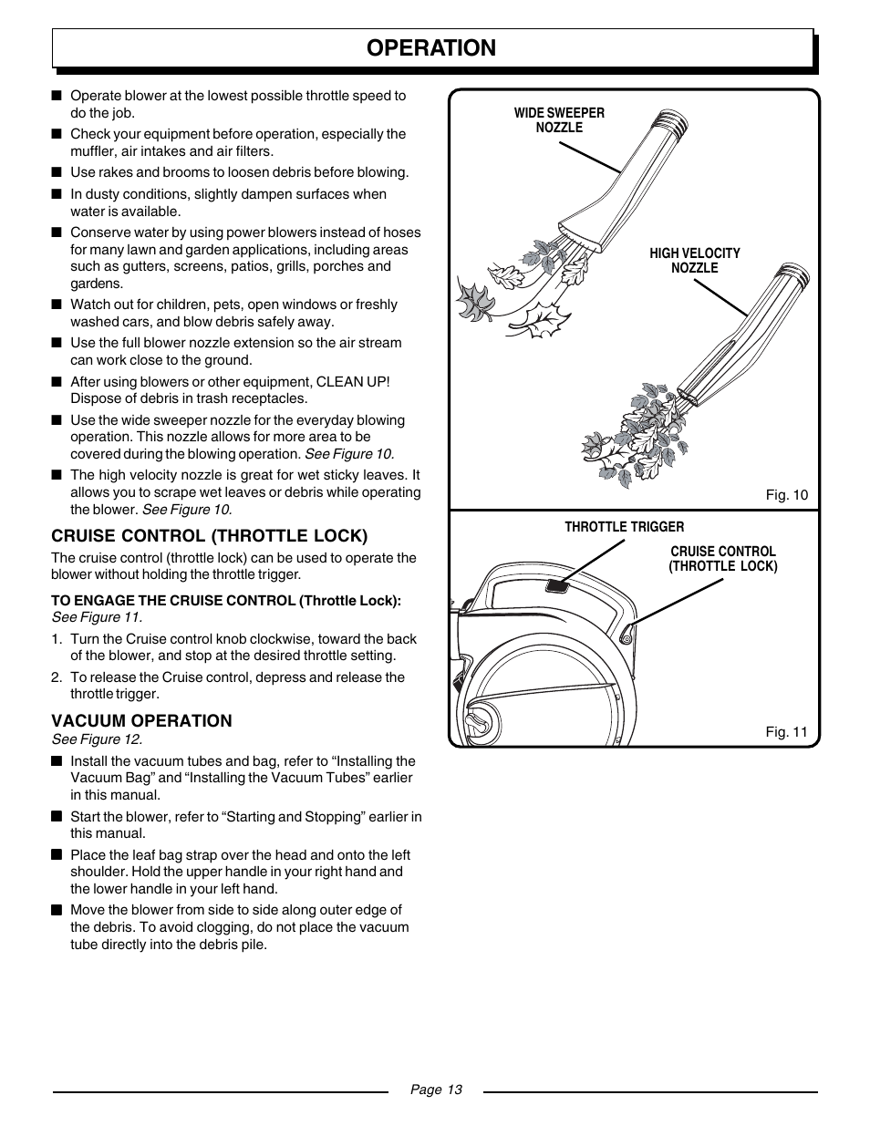 Operation | Homelite VAC ATTACK II UT08932 User Manual | Page 13 / 20