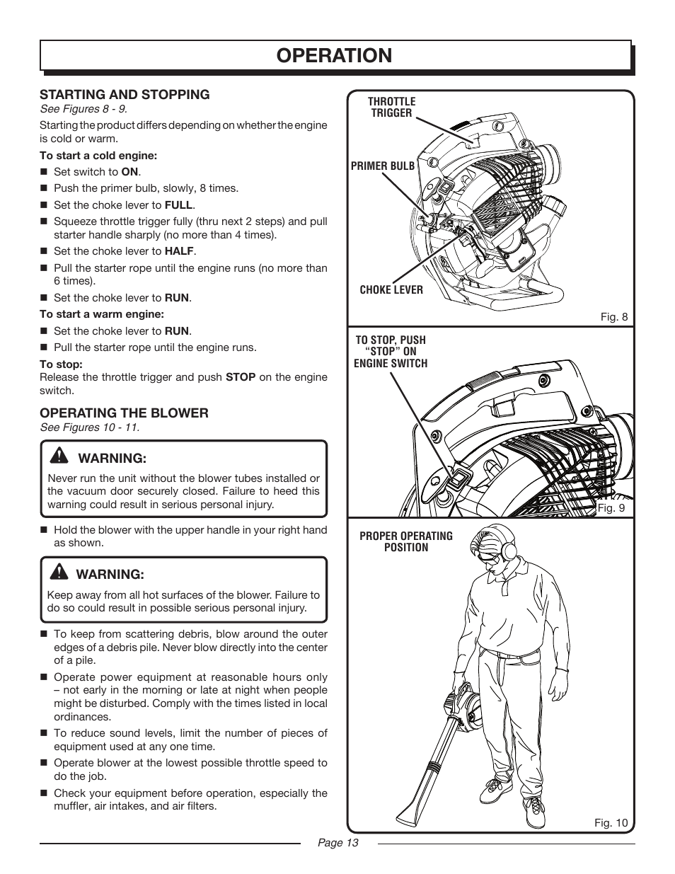 Operation | Homelite VAC ATTACK II UT08544 User Manual | Page 13 / 22