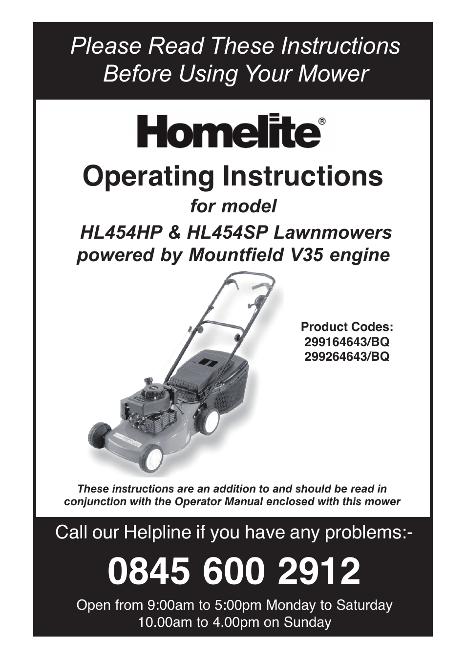 Homelite HL454HP User Manual | 8 pages