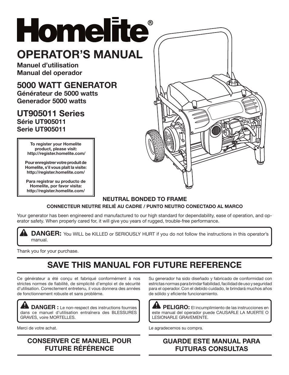 Homelite UT905011 User Manual | 64 pages