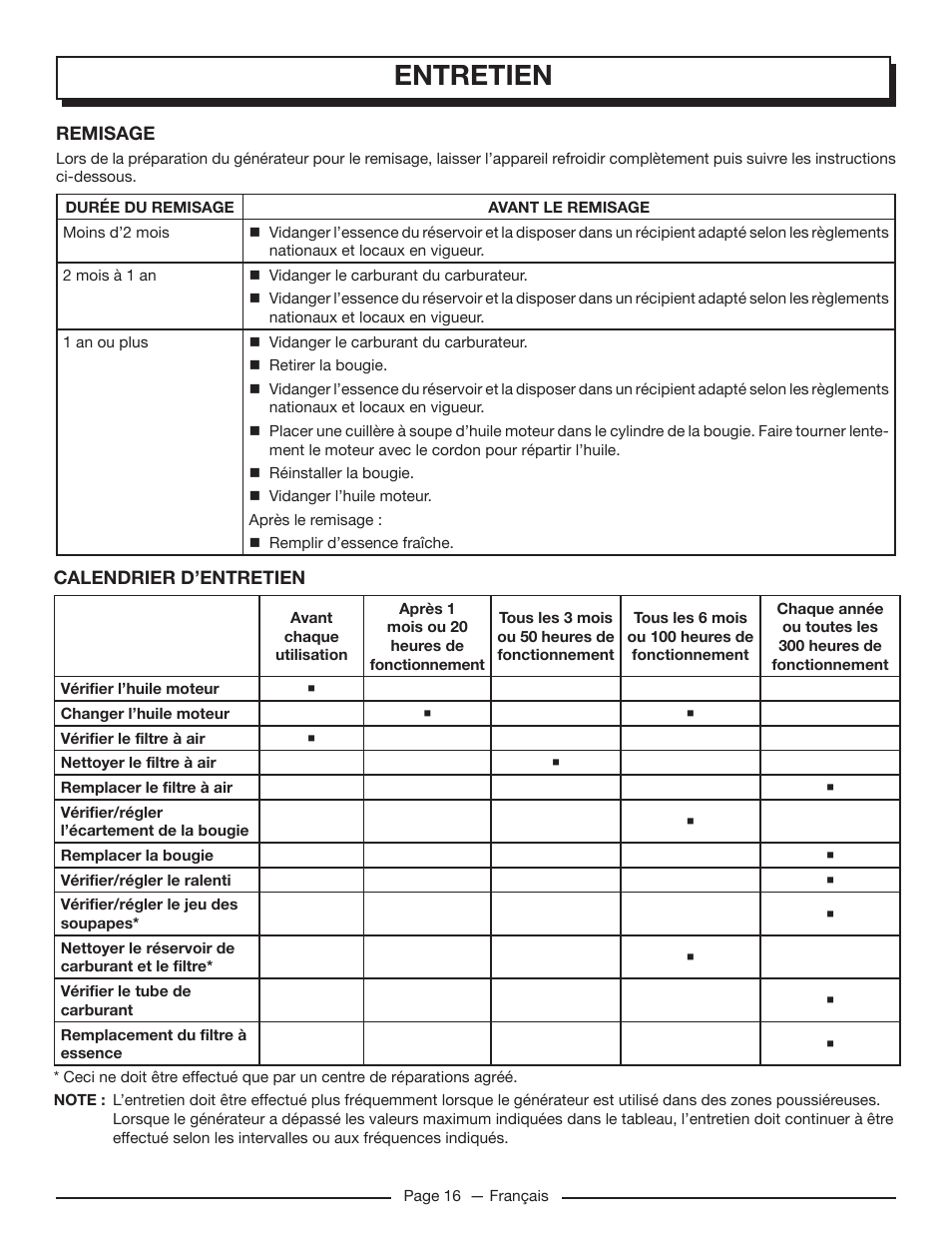 Entretien | Homelite UT905011 User Manual | Page 39 / 64
