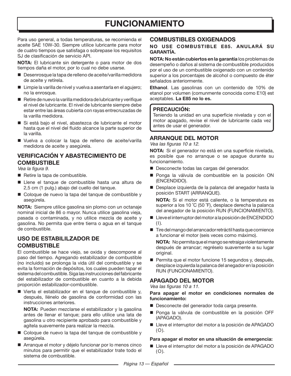 Funcionamiento | Homelite UT905011 User Manual | Page 55 / 64