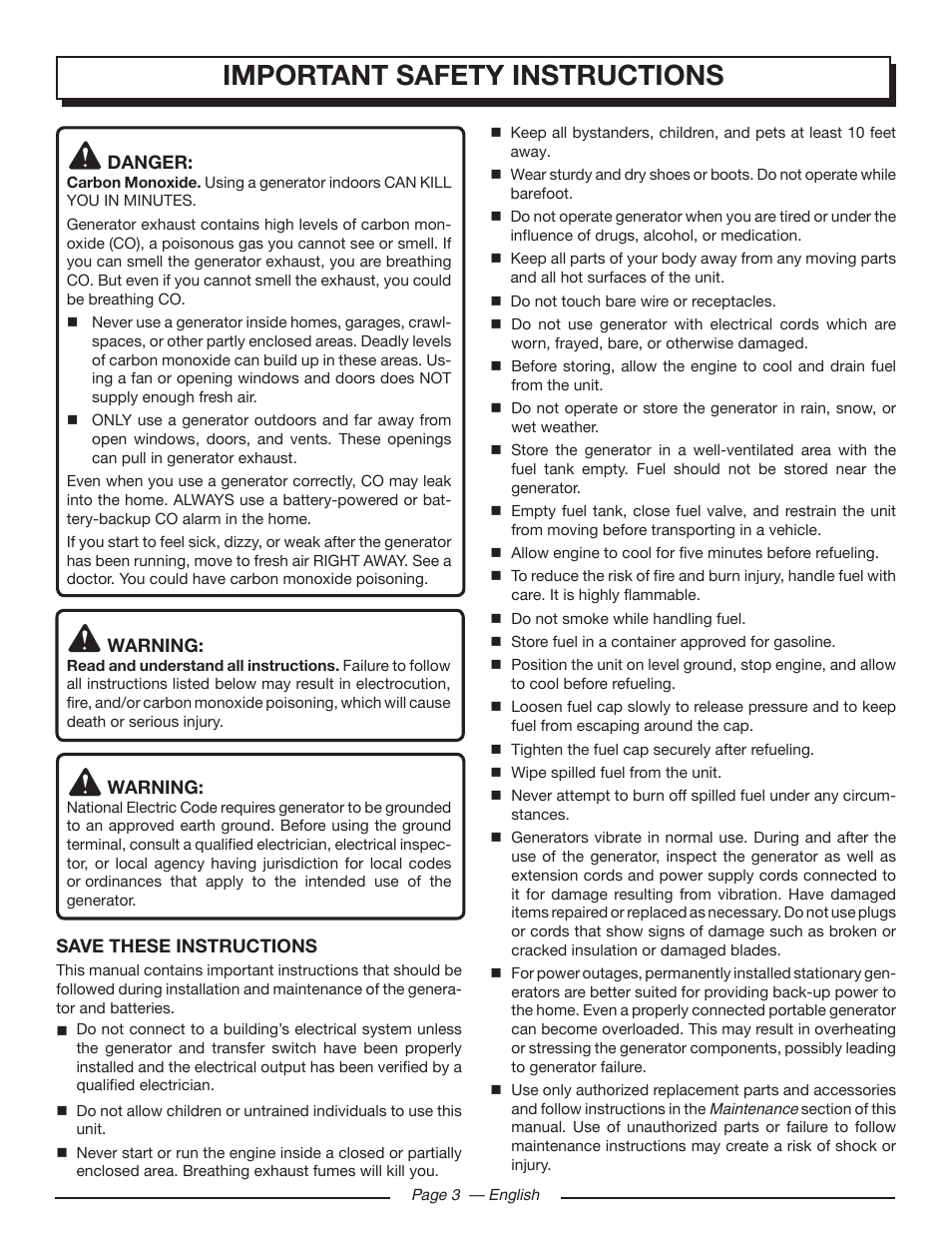 Important safety instructions | Homelite UT905011 User Manual | Page 7 / 64