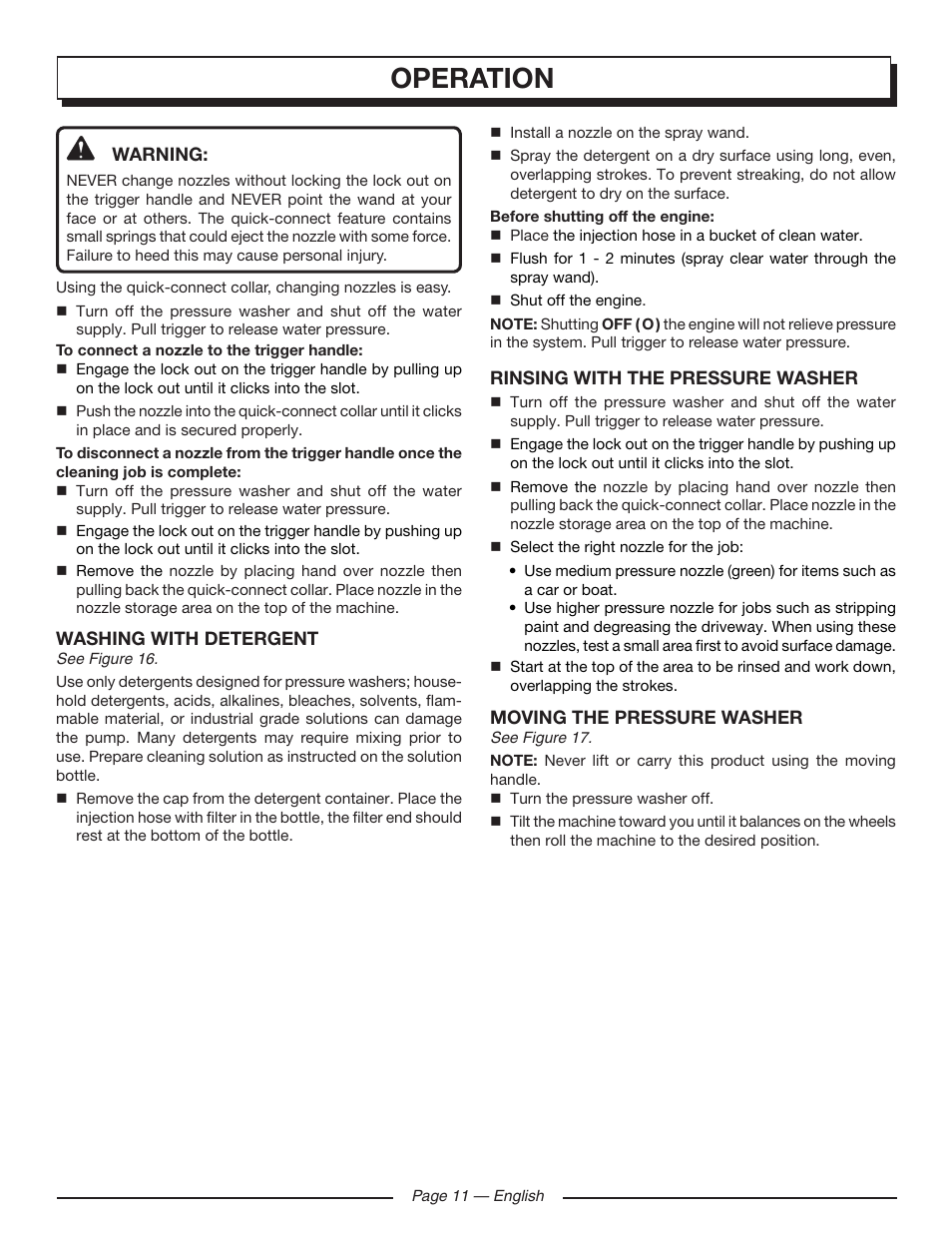 Operation | Homelite HLCA80710 User Manual | Page 15 / 52