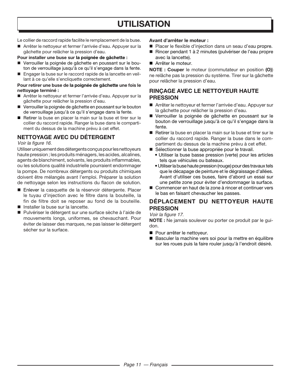 Utilisation | Homelite HLCA80710 User Manual | Page 29 / 52