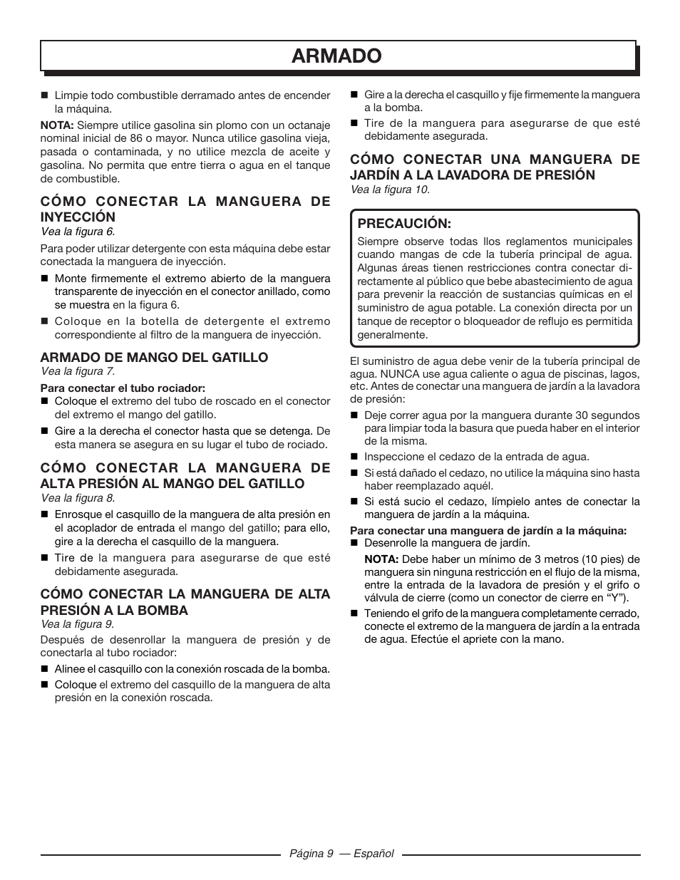 Armado | Homelite HLCA80710 User Manual | Page 41 / 52