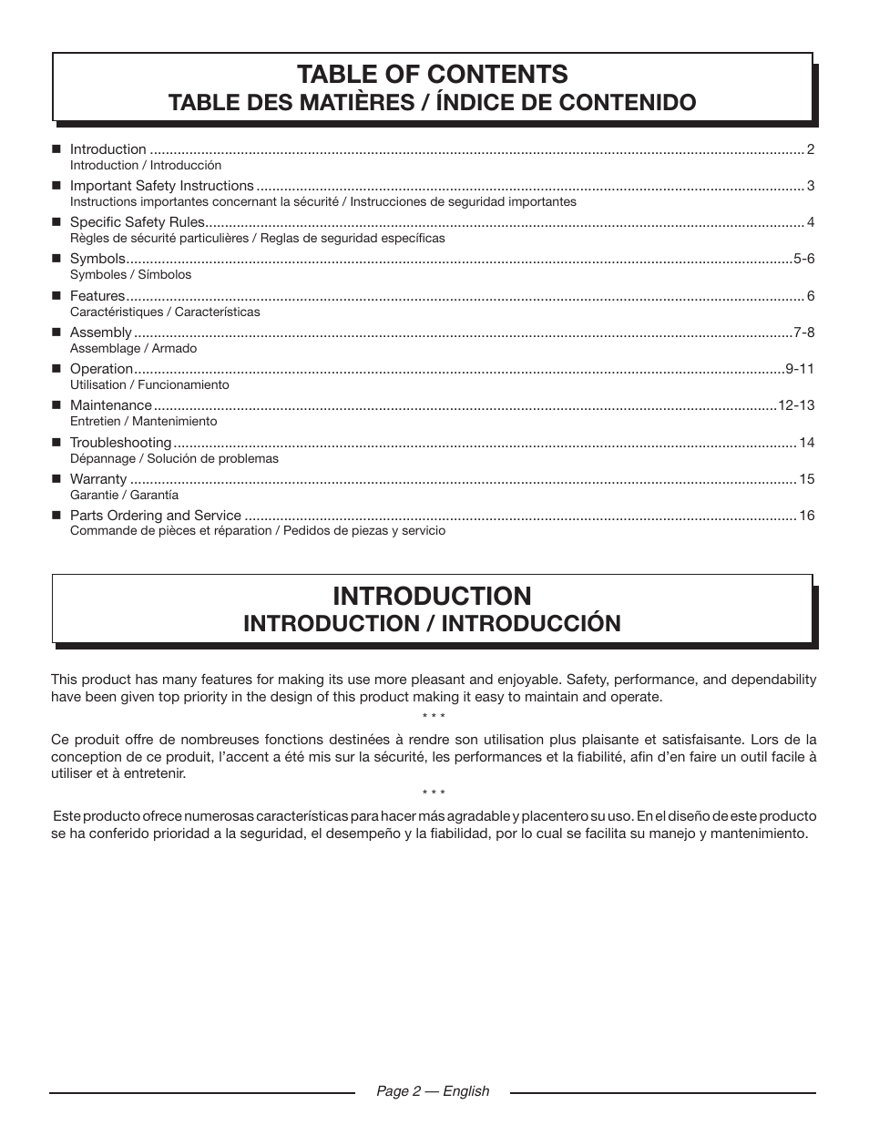 Homelite HLCA80710 User Manual | Page 6 / 52