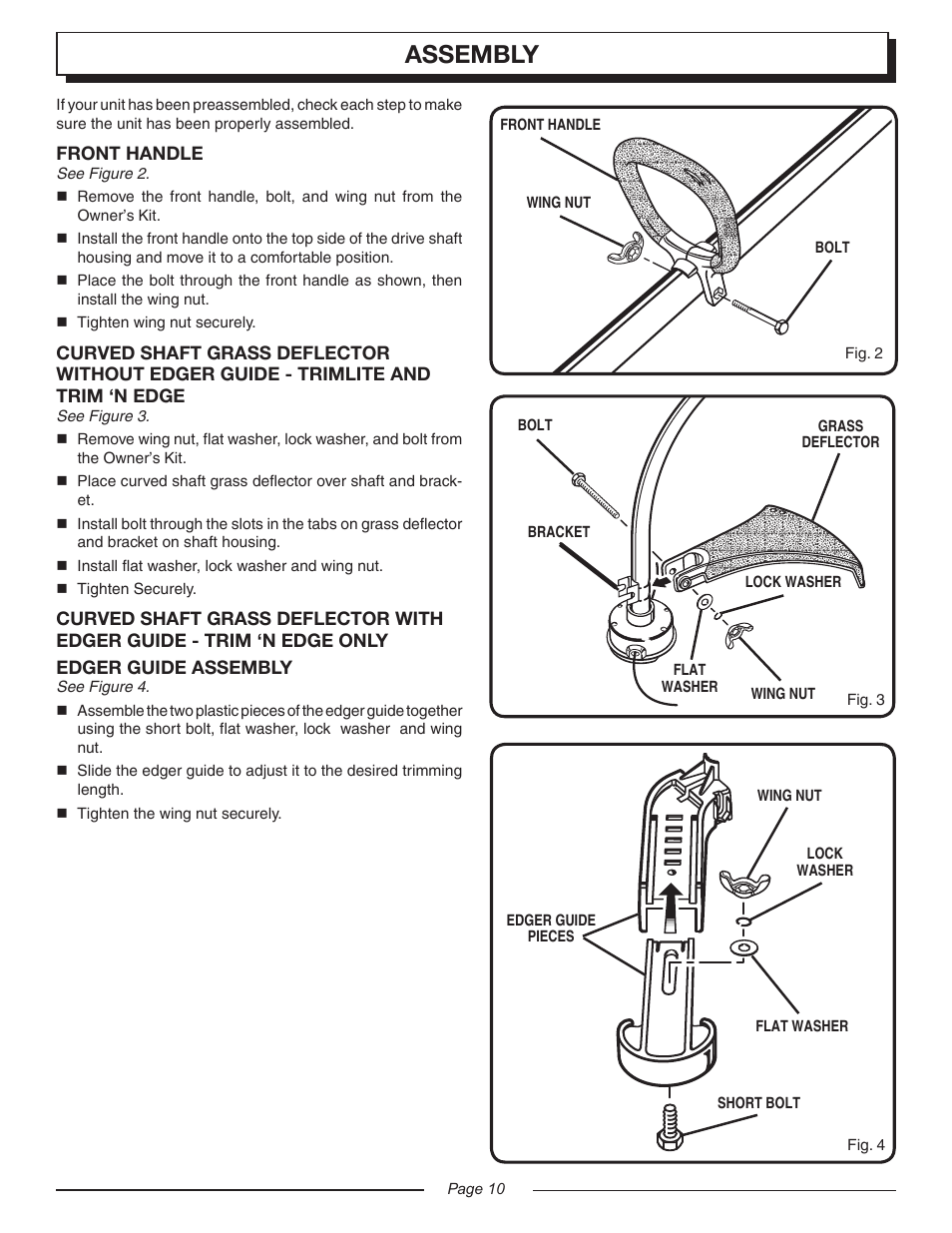 Assembly | Homelite UT20045 User Manual | Page 10 / 24
