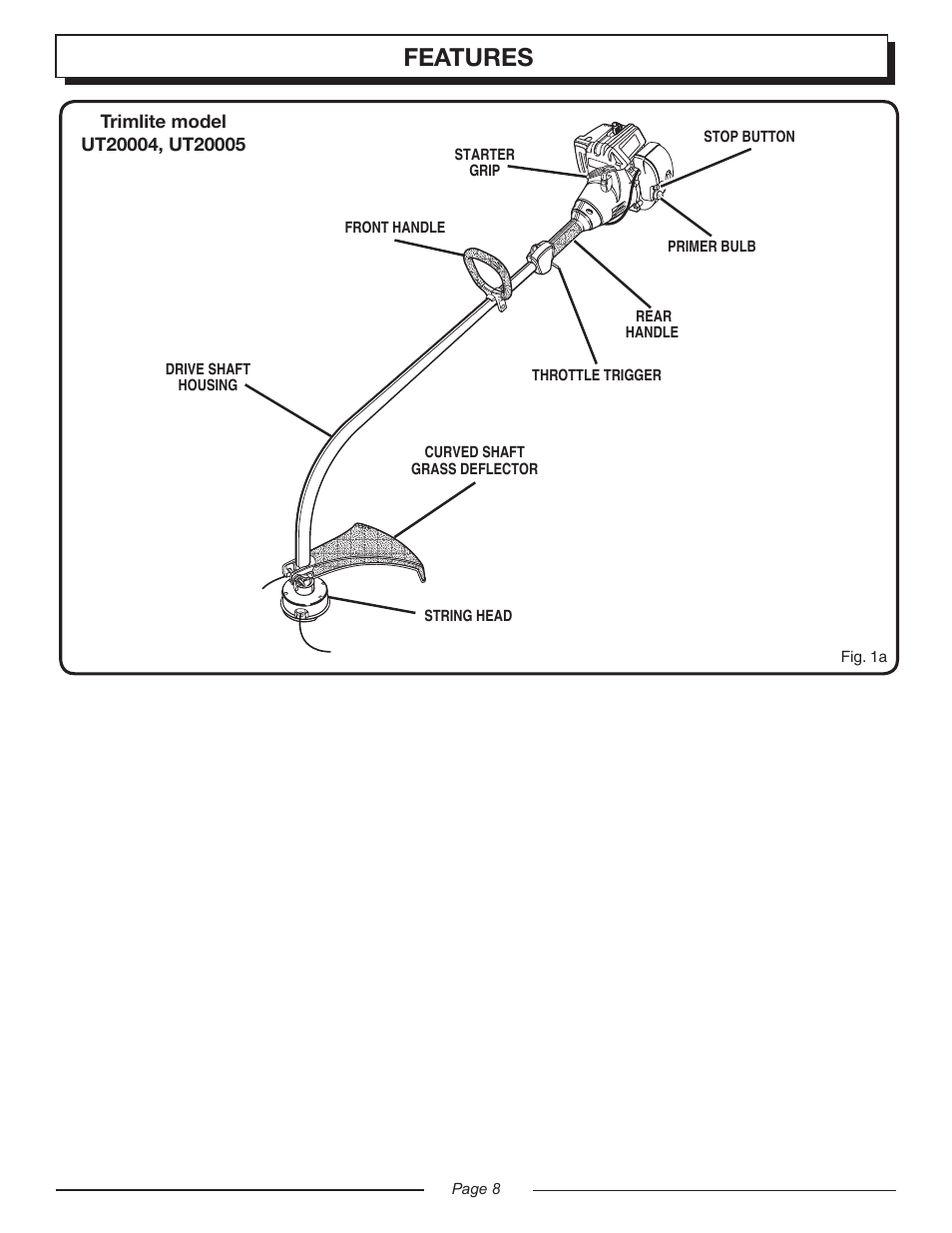 Features | Homelite UT20045 User Manual | Page 8 / 24