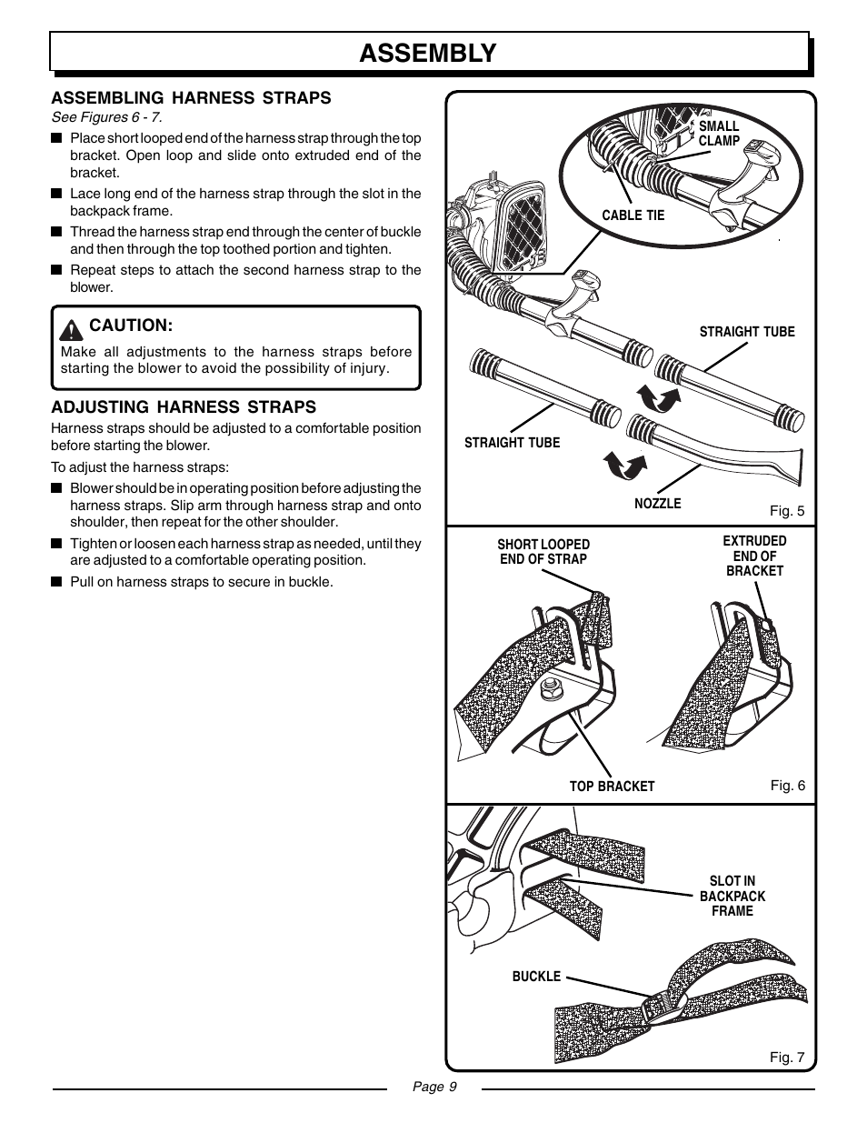 Assembly | Homelite BACKPACKER II UT08571 User Manual | Page 9 / 18