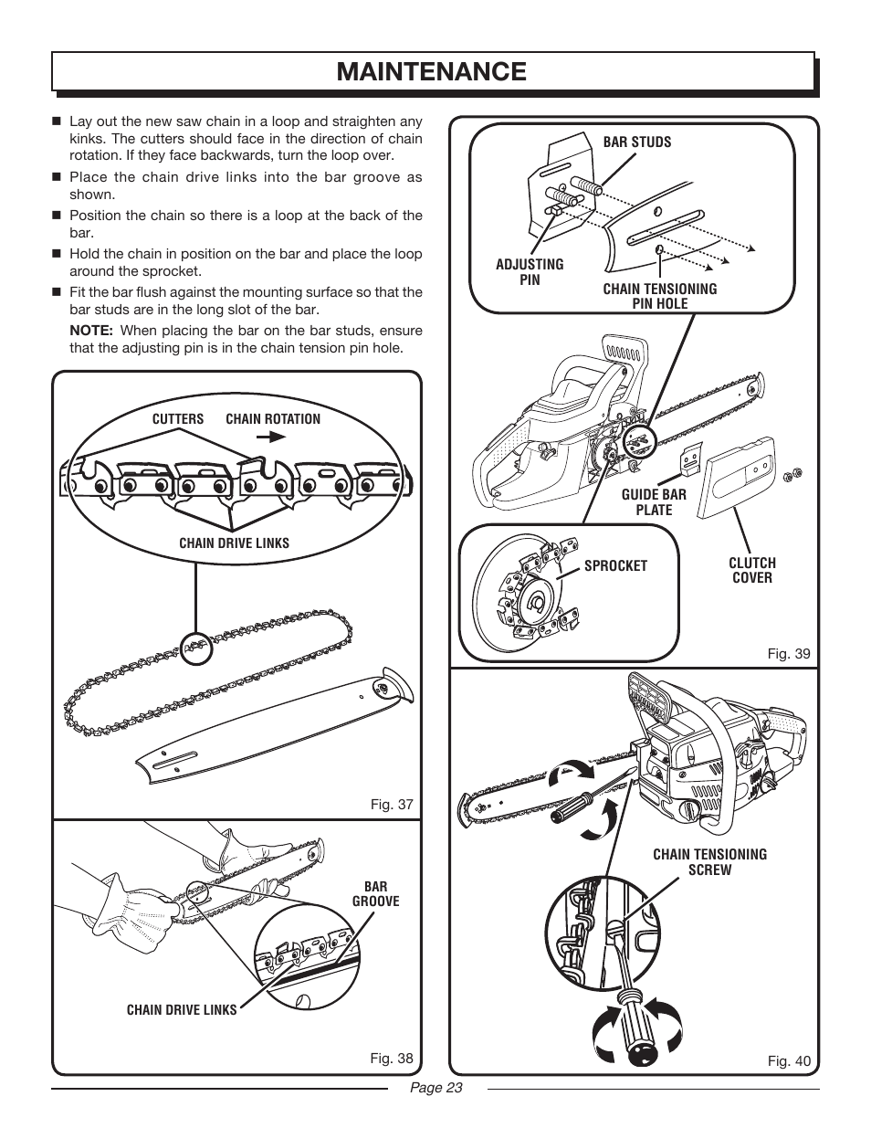 Maintenance | Homelite UT10516/16 IN. 33CC User Manual | Page 23 / 38