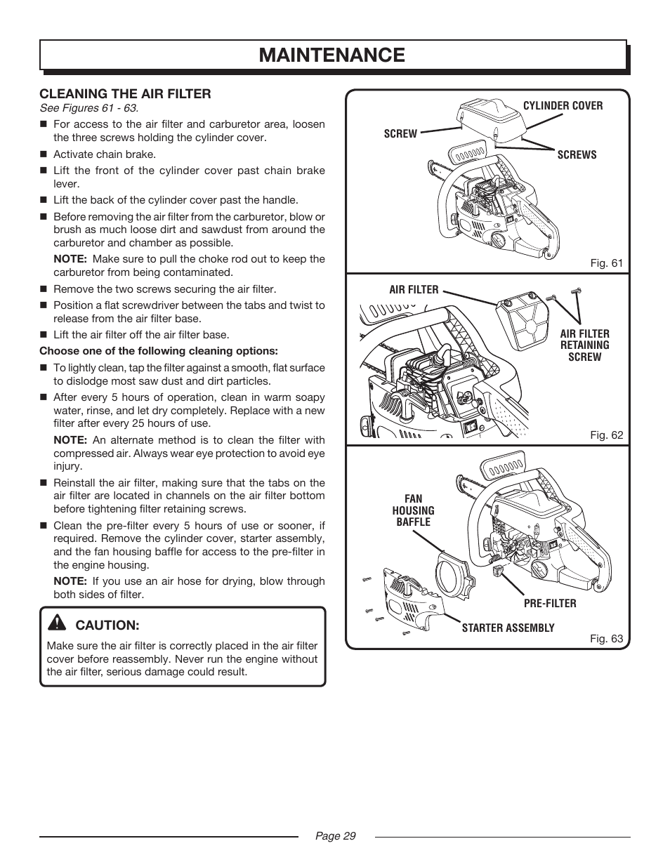 Maintenance | Homelite UT10516/16 IN. 33CC User Manual | Page 29 / 38