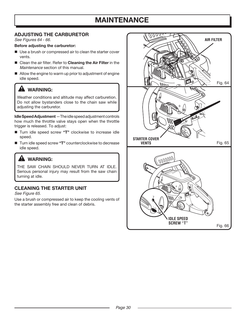 Maintenance | Homelite UT10516/16 IN. 33CC User Manual | Page 30 / 38