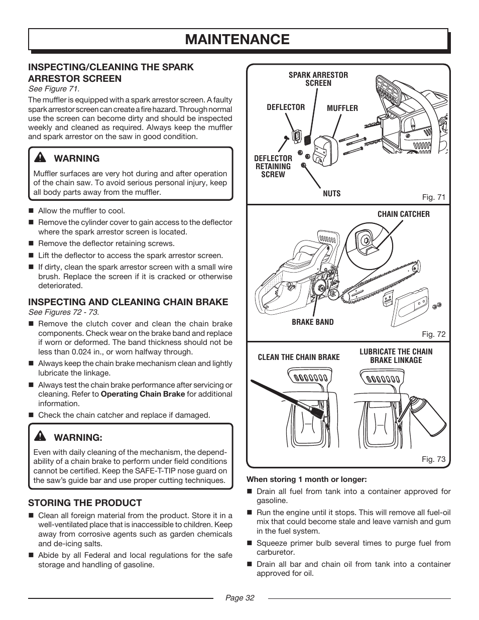 Maintenance | Homelite UT10516/16 IN. 33CC User Manual | Page 32 / 38