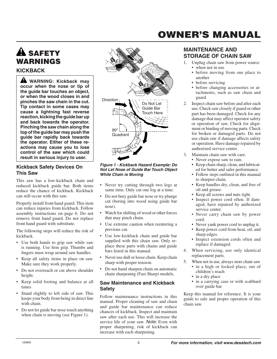 Owner’s manual, Safety warnings | Homelite UT13130 User Manual | Page 3 / 20