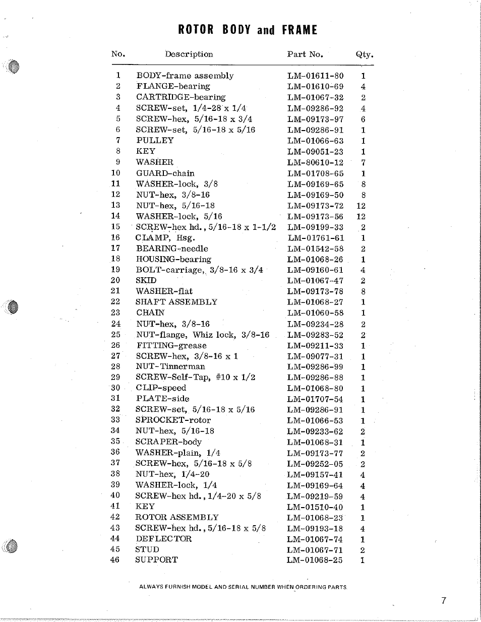 Rotor body and frame | Homelite S-4 User Manual | Page 7 / 12
