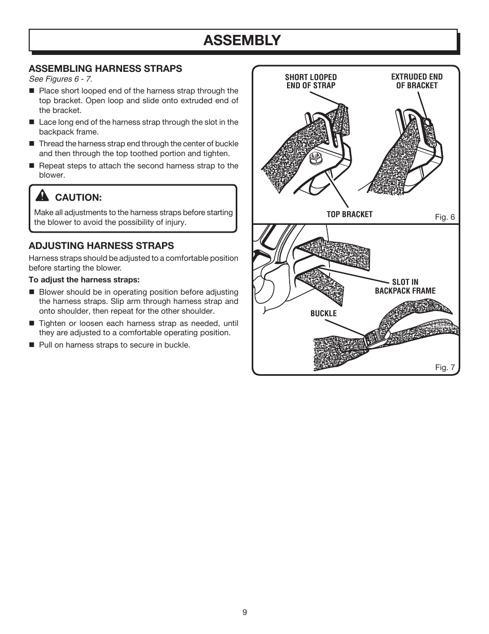 Assembly | Homelite BACKPACKER II UT08572A User Manual | Page 9 / 18