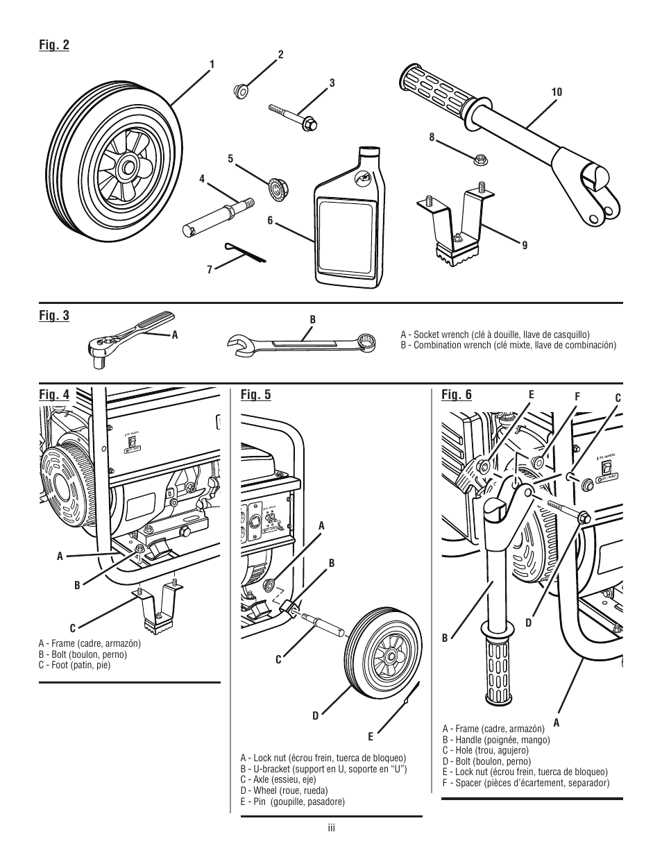 Fig. 2, Fig. 4, Fig. 5 | Fig. 6, Fig. 3 | Homelite HG5000 User Manual | Page 3 / 60