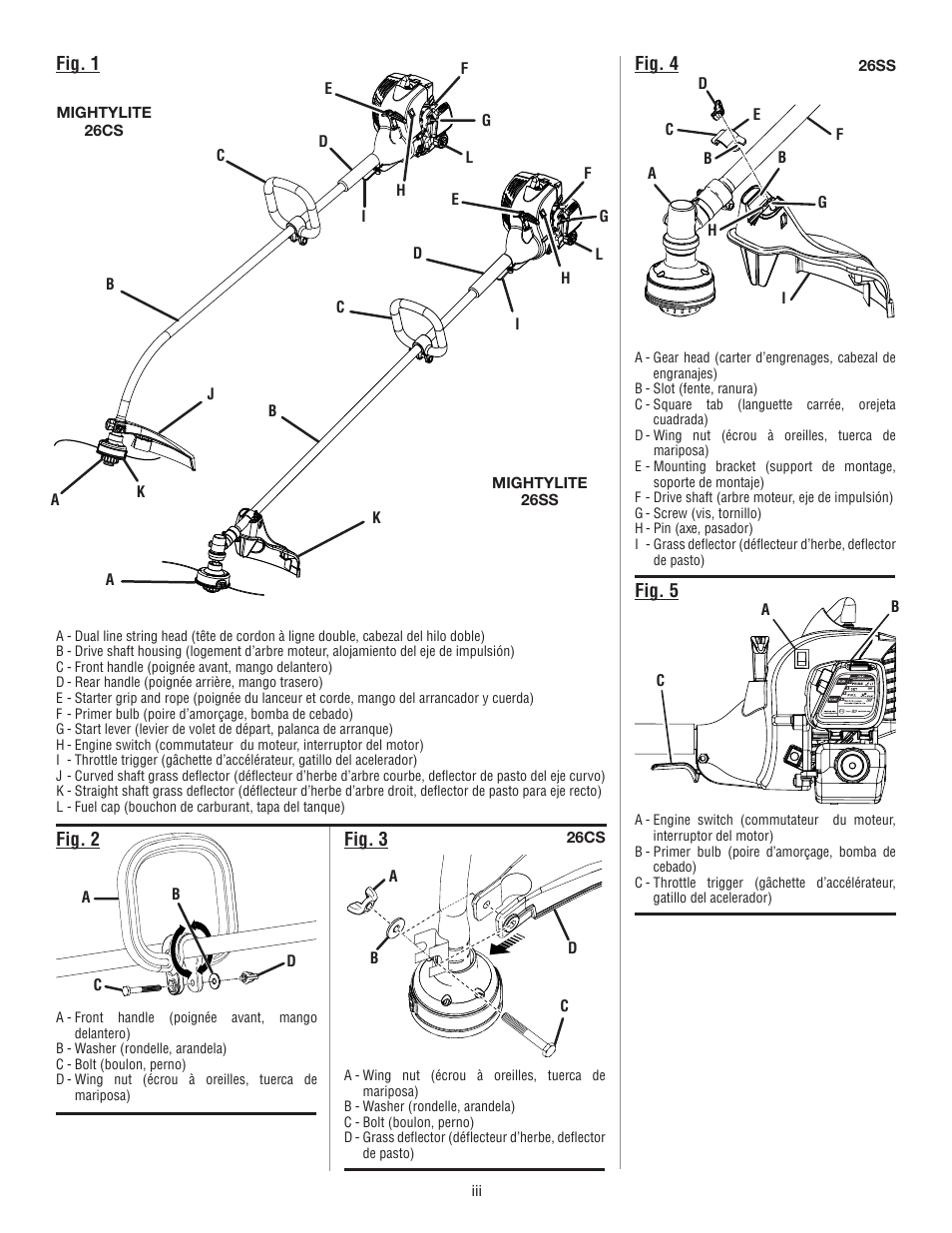 Homelite MIGHTYLITE 26SS User Manual | Page 3 / 44