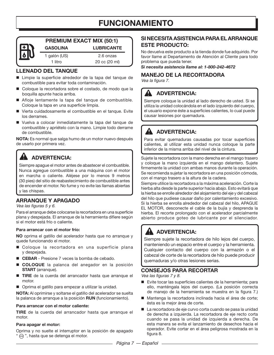 Funcionamiento | Homelite MIGHTYLITE 26SS User Manual | Page 35 / 44