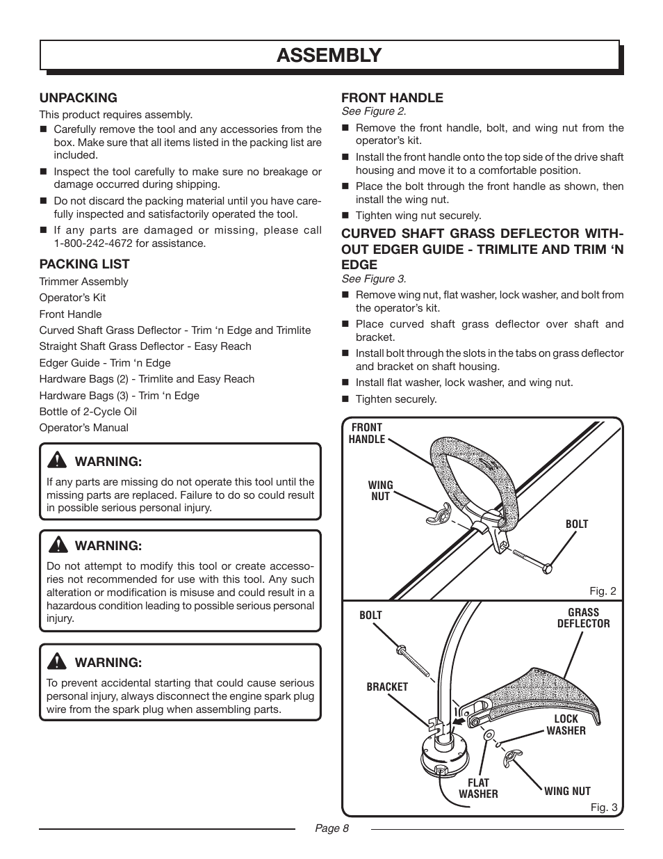 Assembly | Homelite UT20024A User Manual | Page 8 / 22