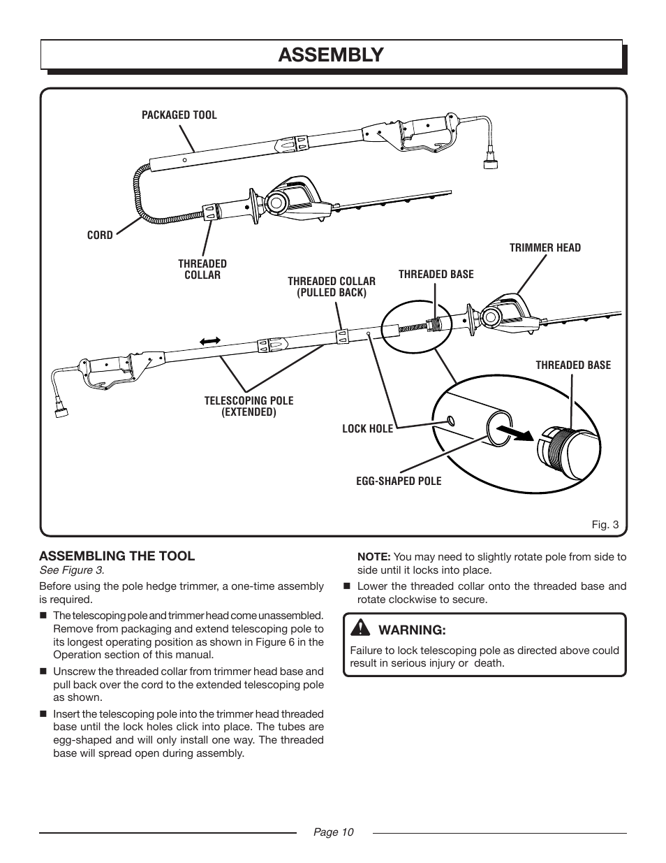 Assembly | Homelite UT44160 User Manual | Page 10 / 16