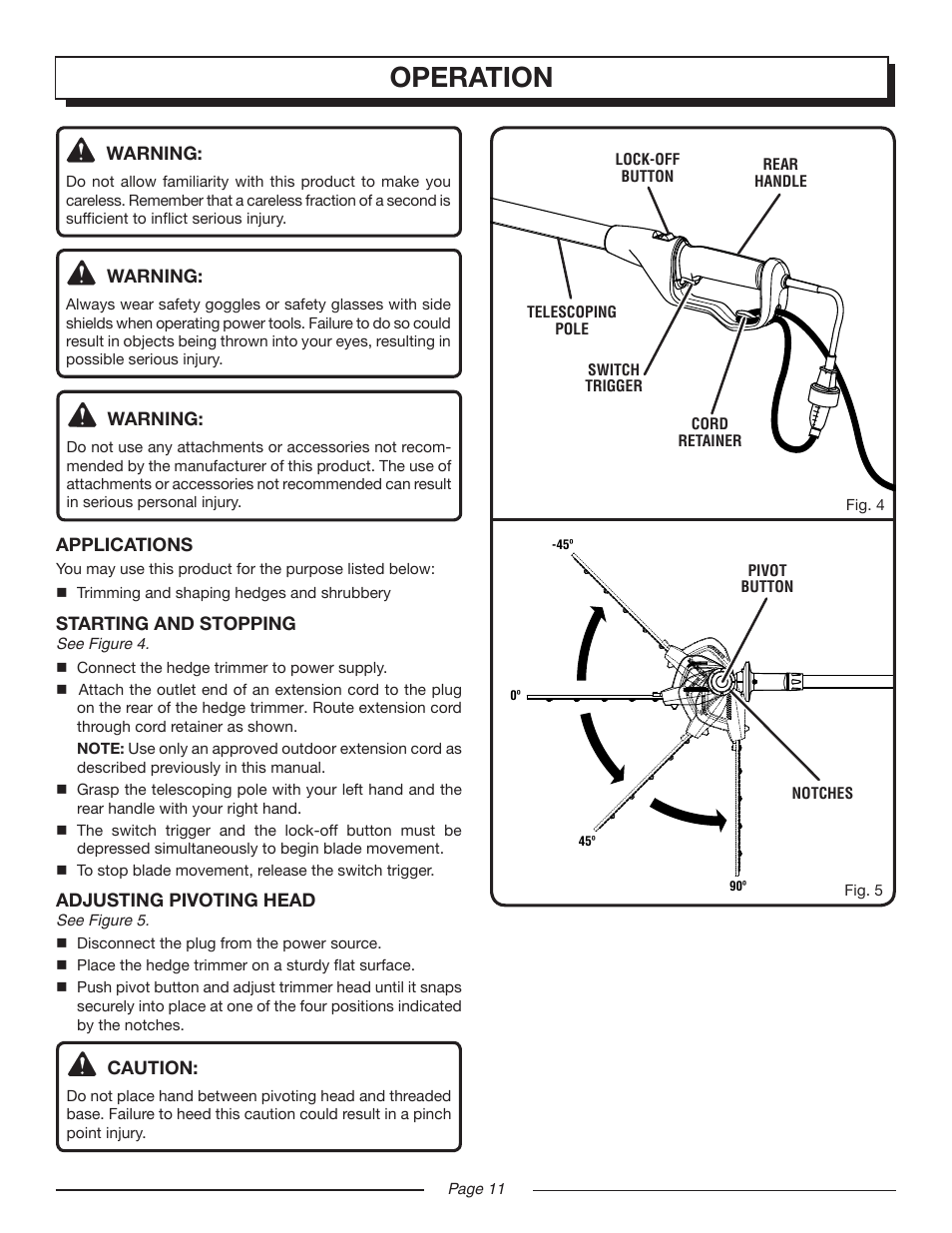 Operation | Homelite UT44160 User Manual | Page 11 / 16