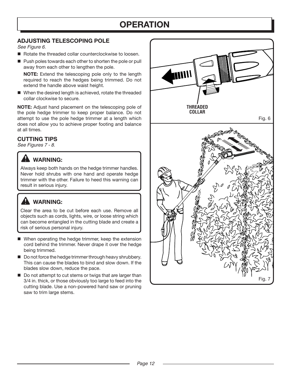 Operation | Homelite UT44160 User Manual | Page 12 / 16