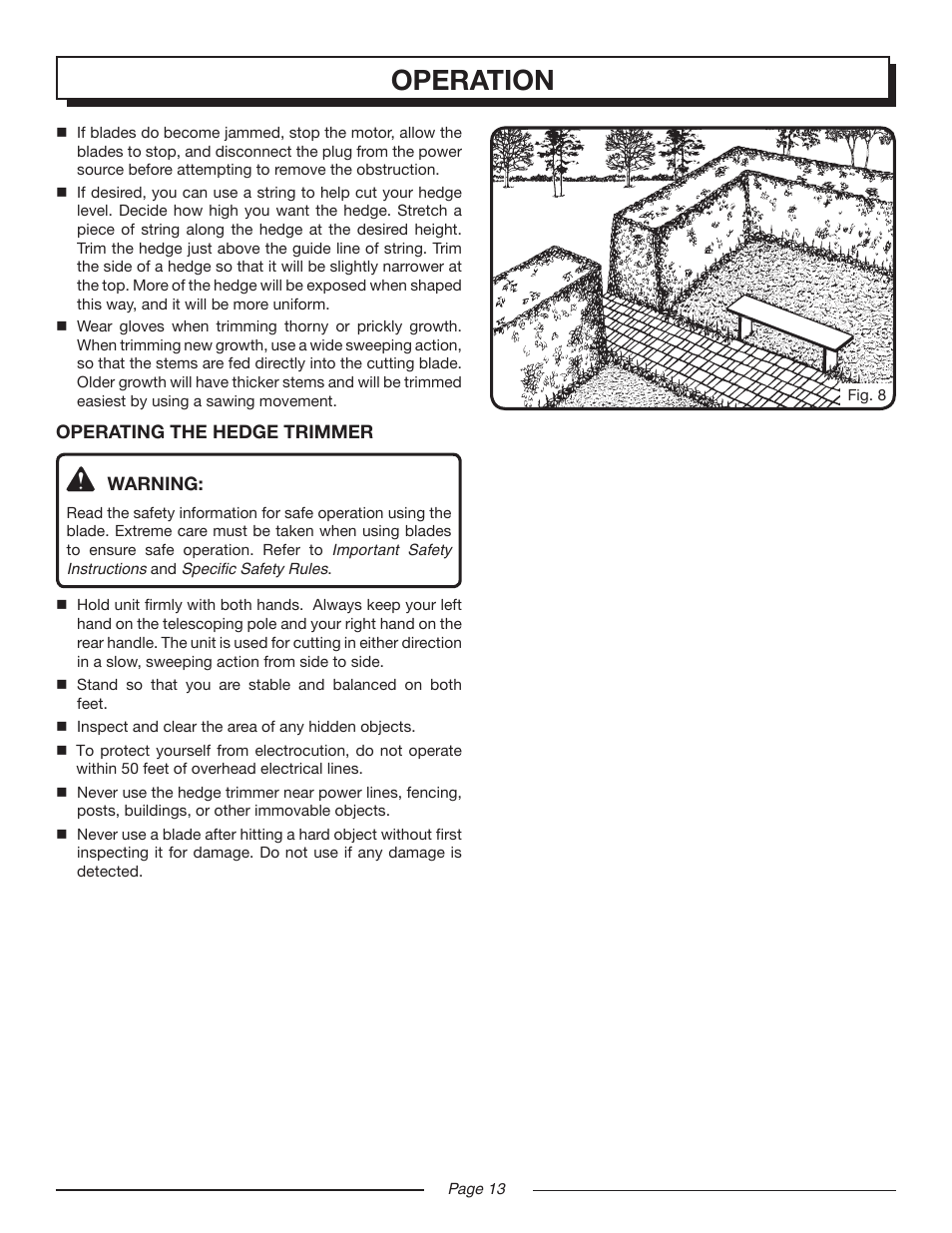 Operation | Homelite UT44160 User Manual | Page 13 / 16