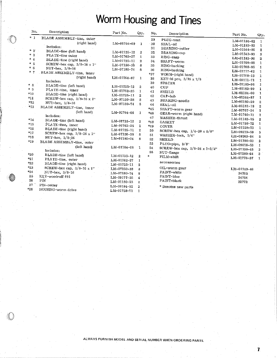 Worm housing and tines | Homelite R-8 User Manual | Page 7 / 12