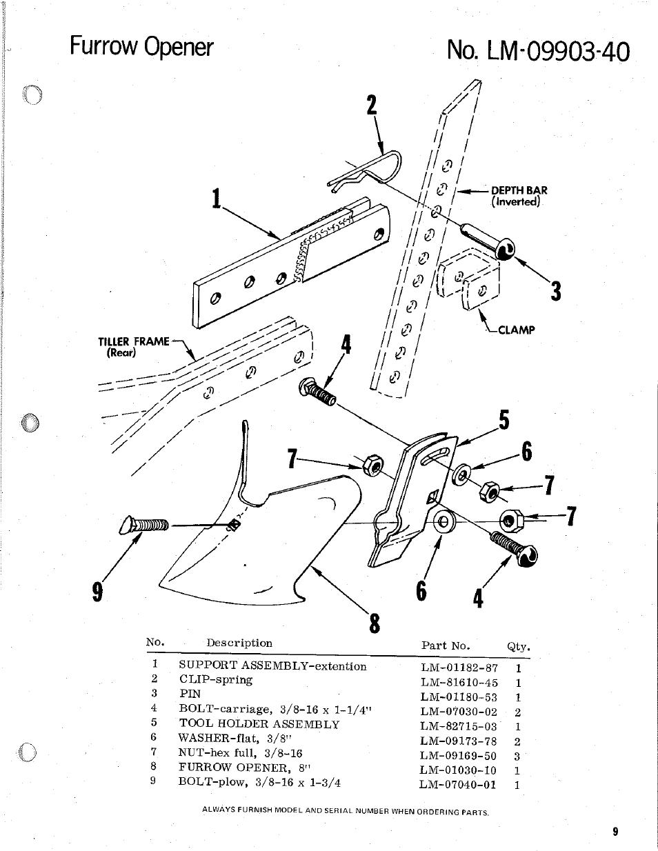 No. lm-09903-40 | Homelite R-8 User Manual | Page 9 / 12