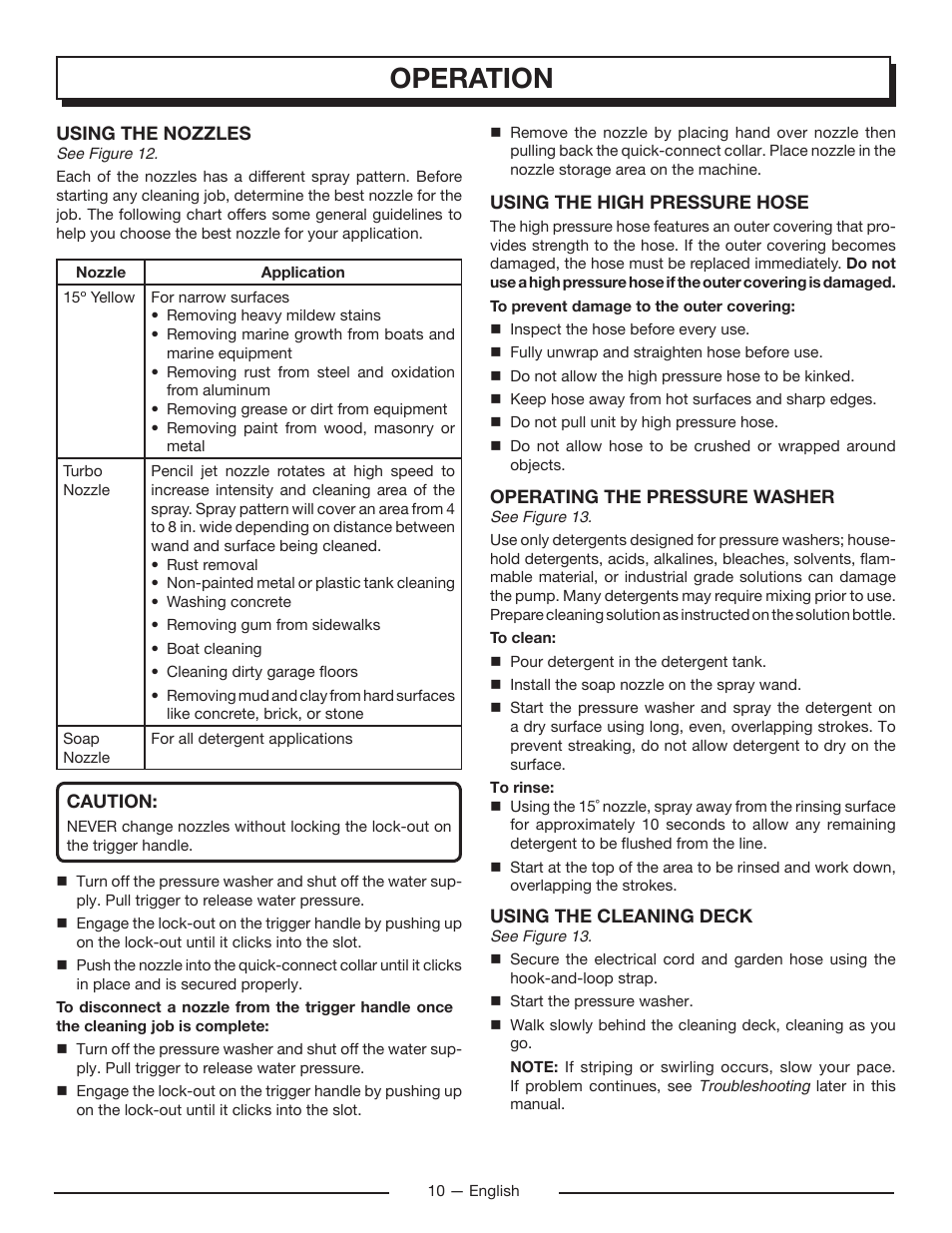 Operation | Homelite UT80715 User Manual | Page 12 / 42