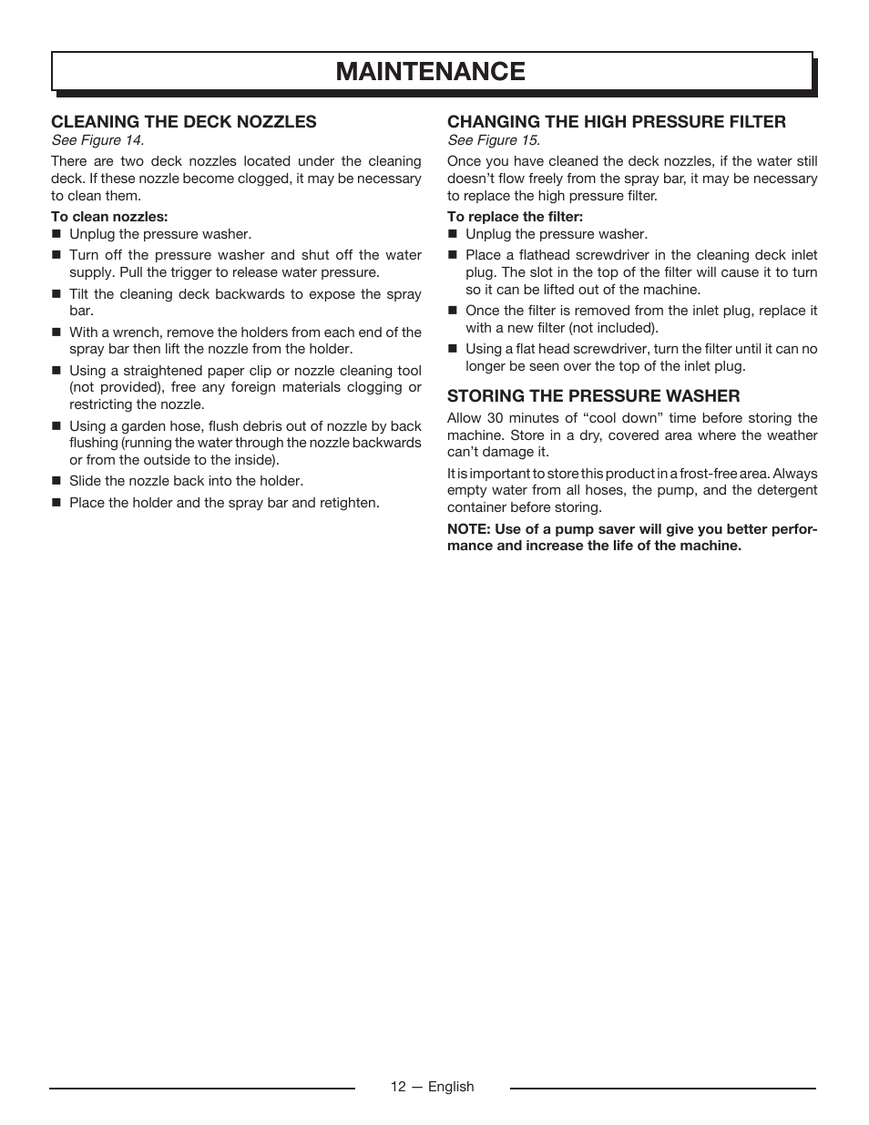 Maintenance | Homelite UT80715 User Manual | Page 14 / 42