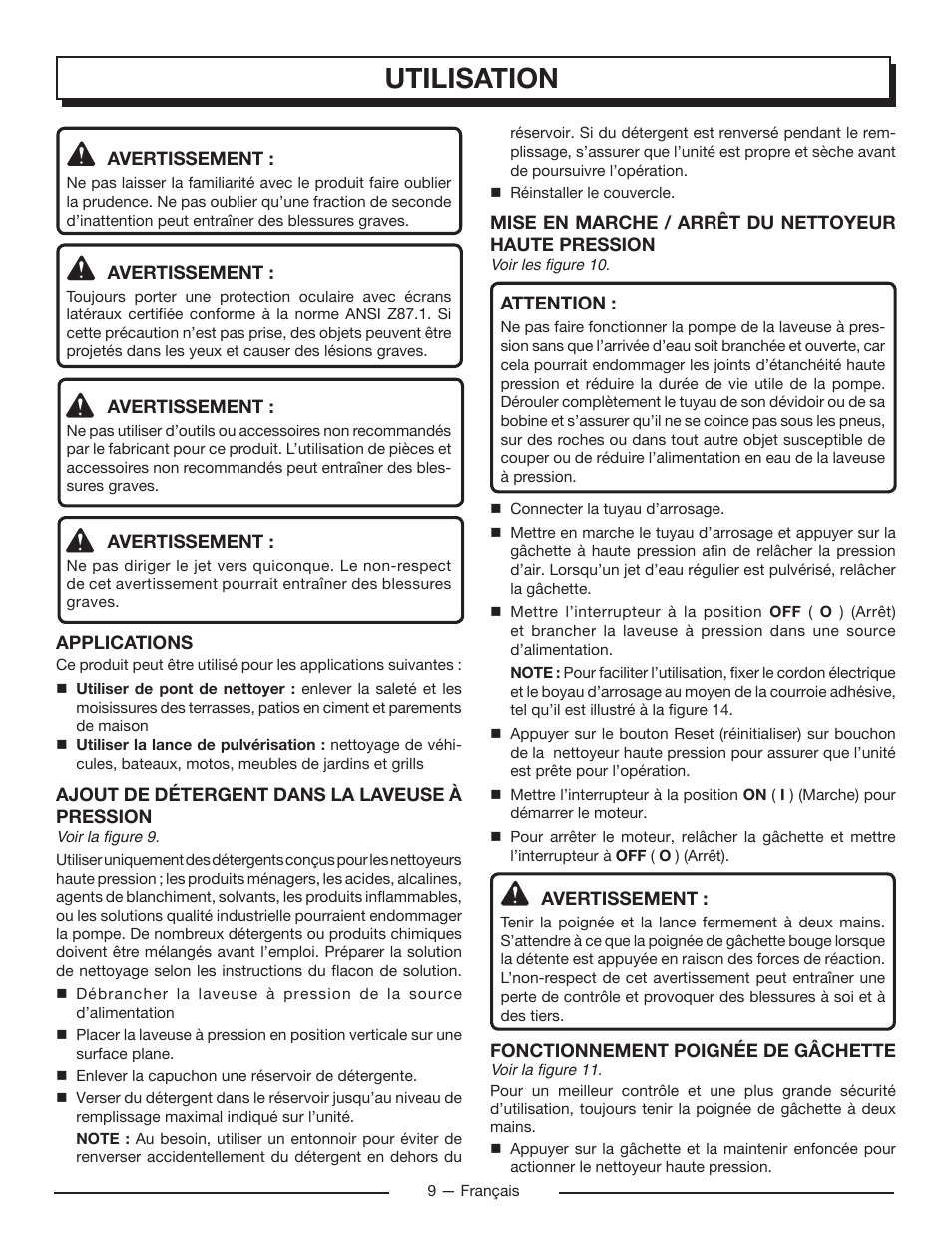 Utilisation | Homelite UT80715 User Manual | Page 23 / 42